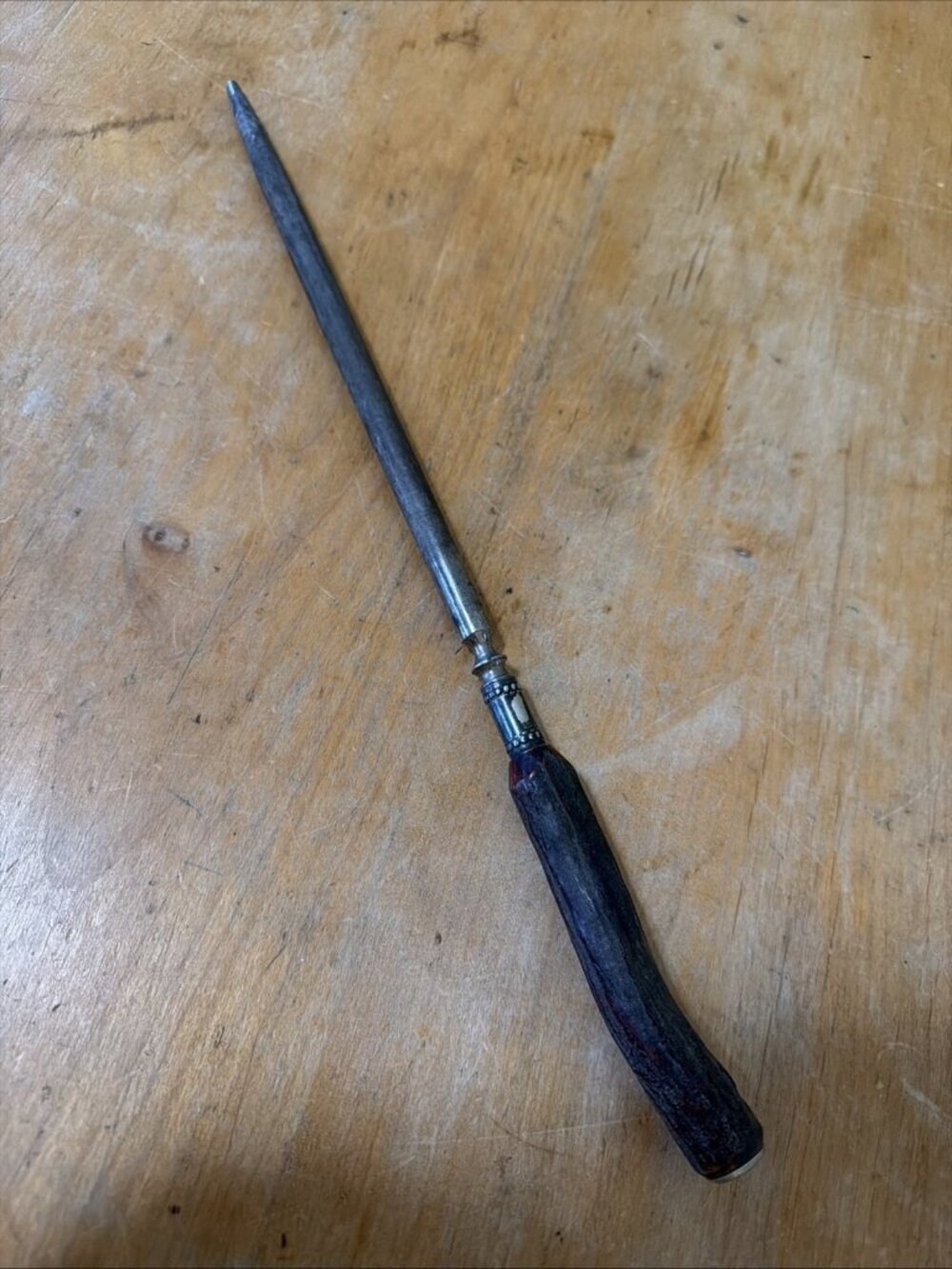 Vintage Bone Antler Handle Knife Sharpener 14 Inch